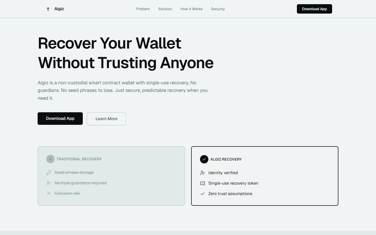 Screenshot of Algiz Wallet